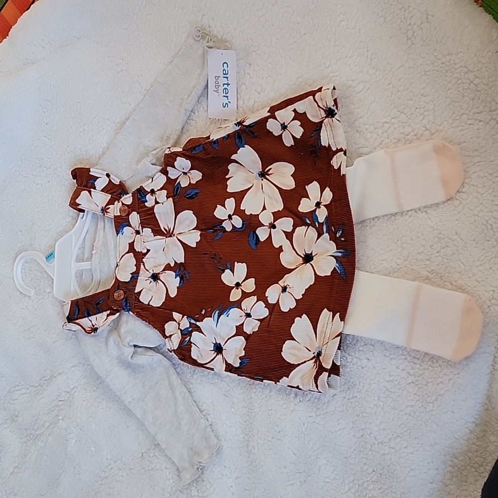 Carter's 3 piece Corduroy Dress with Tights 6months